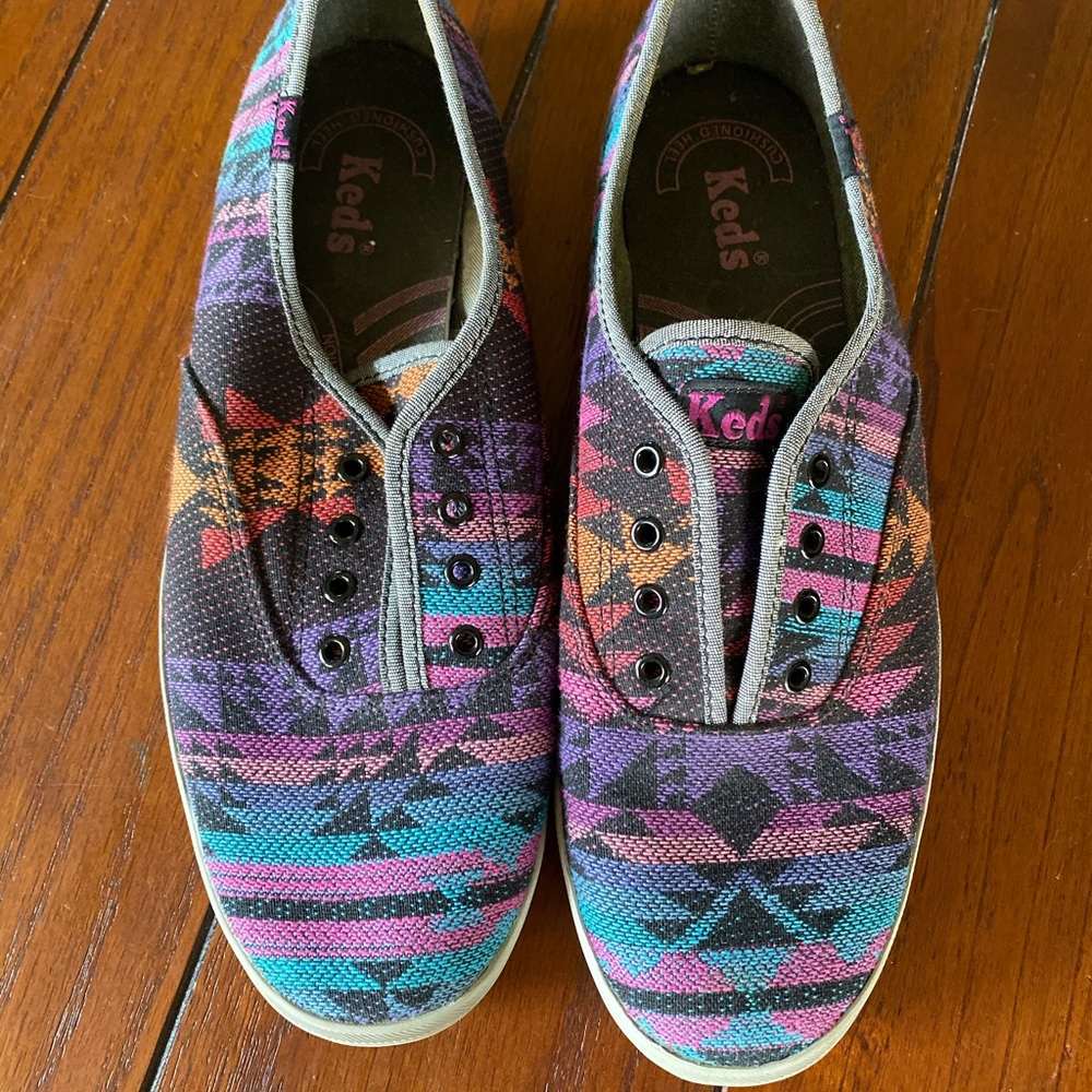 Women’s keds slip ons size 8.5 tribal print